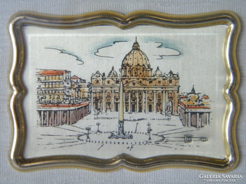 St. Peter's Square, Rome, small mural printed on silver (925) plate
