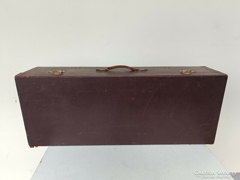 Antik utazó ruhás fa hosszú bőrönd koffer jelmez film színház kellék 726 8690