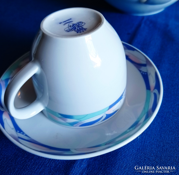 Német Graf von Henneberg forrócsokis/teás porcelán csésze + alátét