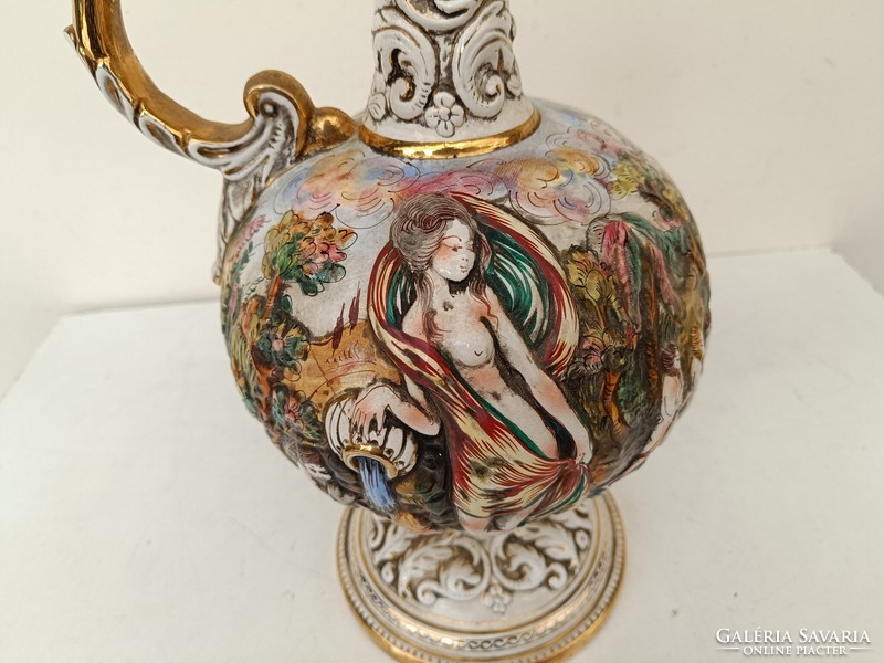 Antik capodimonte Capo di monte dúsan aranyozott sokalakos porcelán vizes kancsó 852 8756