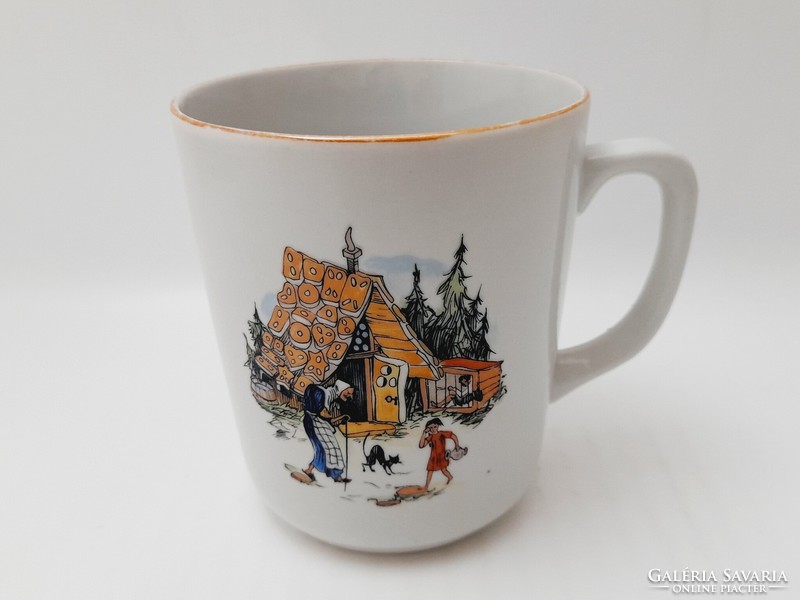 Zsolnay fairy tale pattern children's mug, Jancsi and Juliska