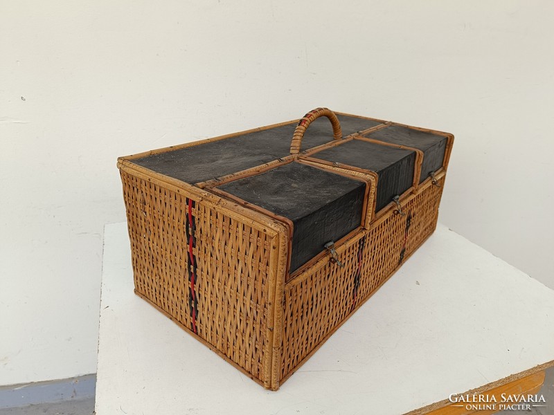 Antique bird holder carrier box birding tool cage basket 837 8674