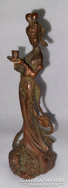 Antique copper Chinese waitress