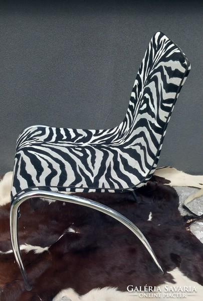 Design postmodern chrome chair negotiable in cavalli style