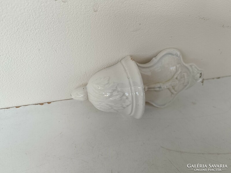 Antique holy water holder 19th century porcelain Christian Catholic Jesus wall holy water holder 413 8817