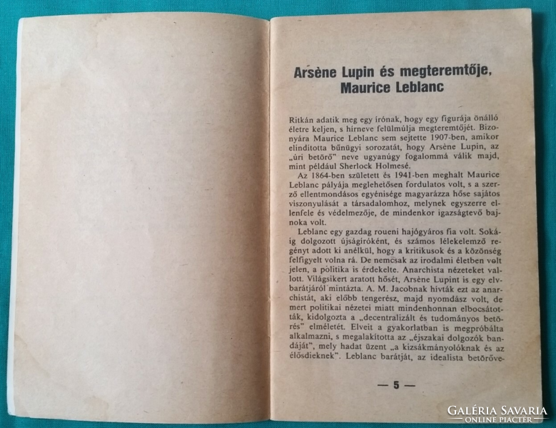 'Maurice Leblanc: Asszony a bárddal/A vizesüveg> Szórakoztató irodalom > Krimi