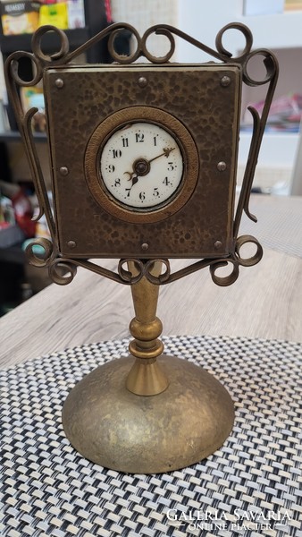 Antique copper table clock.