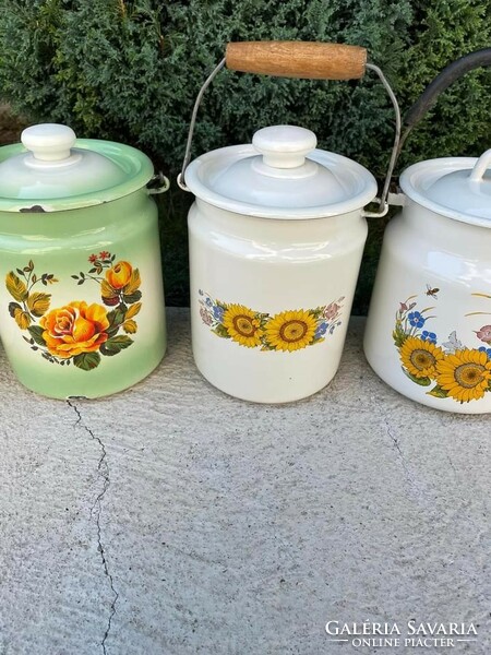 Enameled Enamel Floral Milk Jug Milk Jugs Jug Poppy Floral Heirloom Village Polka Dot