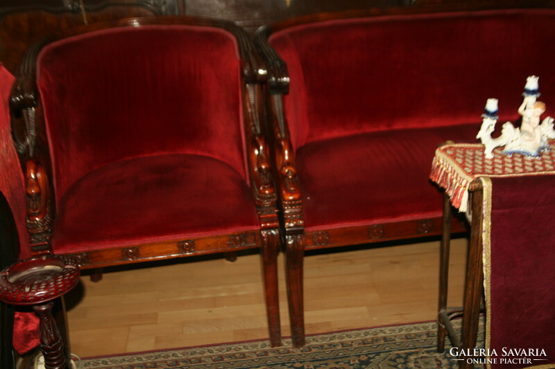 Antique gooseneck lounge set