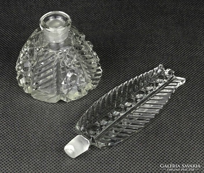 1N155 Antik csiszoltüveg parfümszóró üveg 15 cm