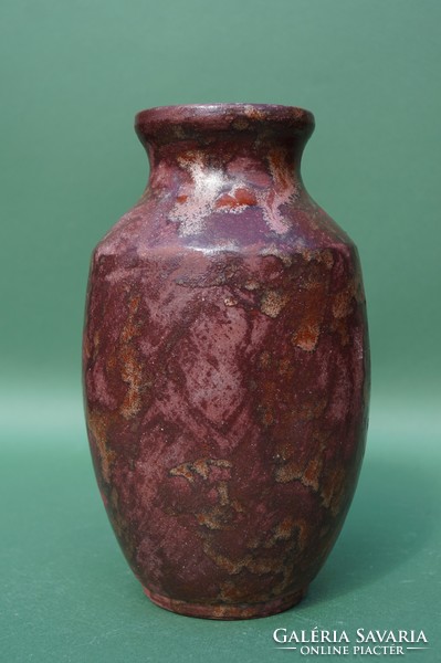 A rare antique ceramic vase by Vilma Luria, a Hungarian applied art vase