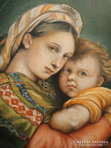 Madonna with her baby oil painting