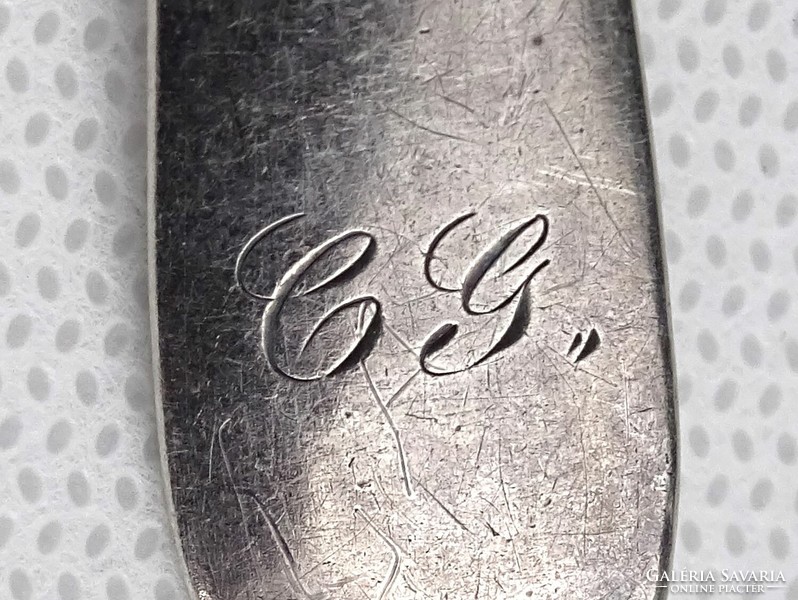 1R023 Antik 1846-as 13 lattos ezüst kanál készlet 4 darab 90g