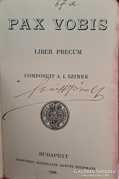 Antique Latin prayer book bound in leather. 1906