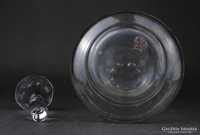 1N713 antique polished monogram corked glass 26.5 Cm