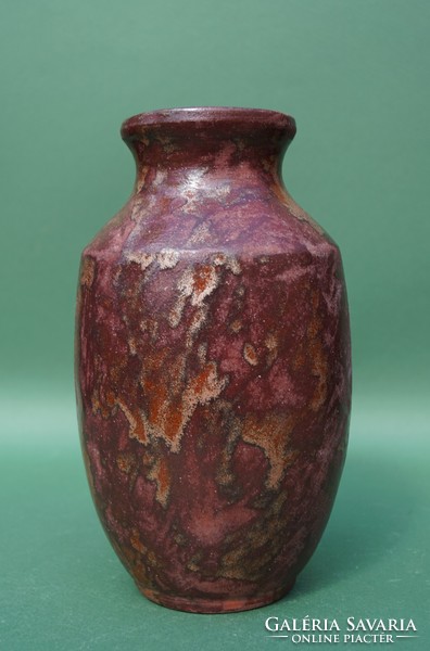 A rare antique ceramic vase by Vilma Luria, a Hungarian applied art vase