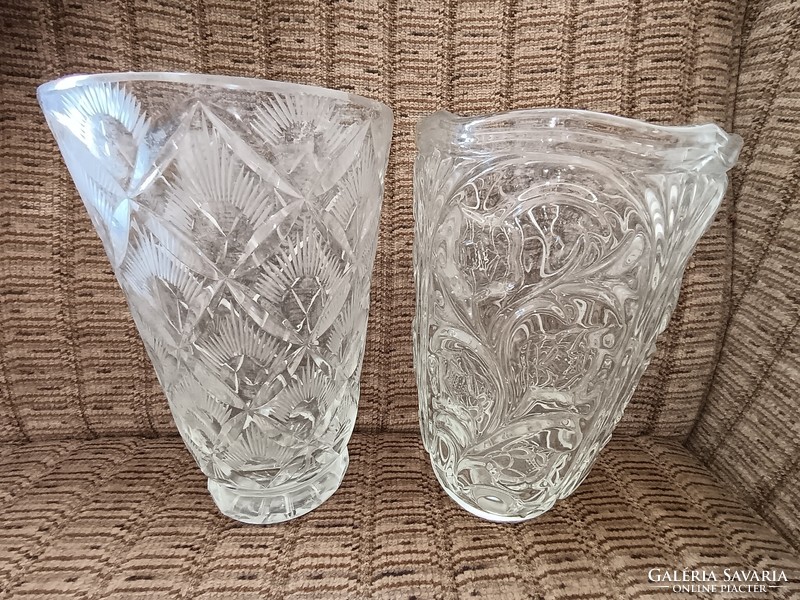 2 large molded glass vases together_4