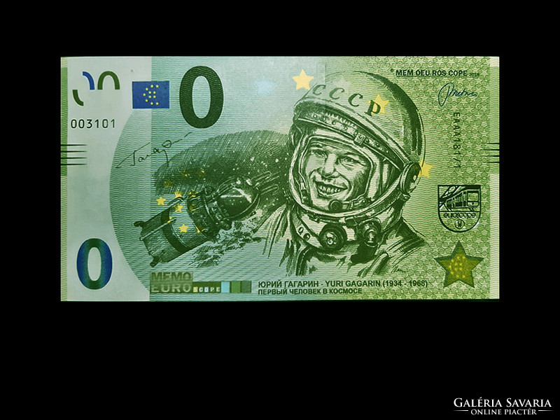 Unc - memo euro Yuri Gagarin commemorative banknote (special feature!)