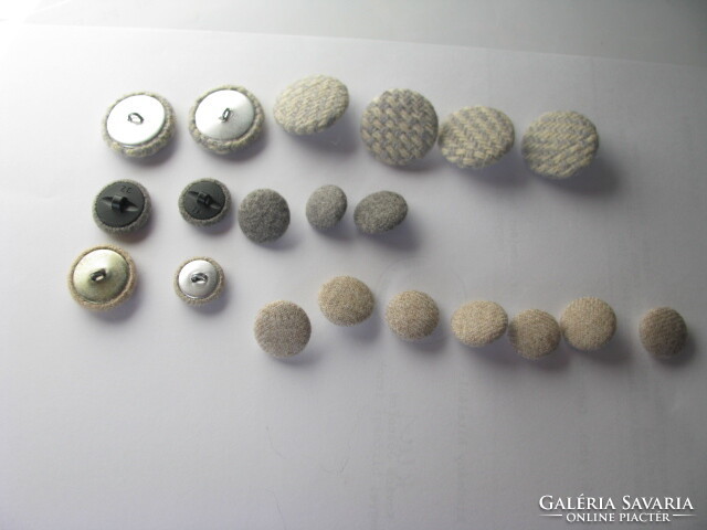 Buttons with textile tabs 20 pcs