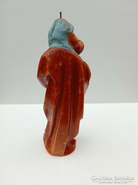 Virgin Mary with baby Jesus wax - candle sculpture
