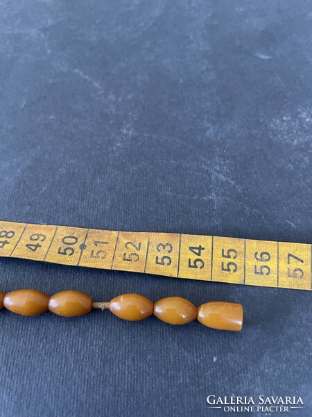 Antik borostyán nyaklánc tojássárgája színű 25 gramm