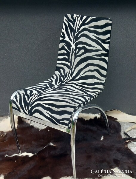 Design postmodern chrome chair negotiable in cavalli style