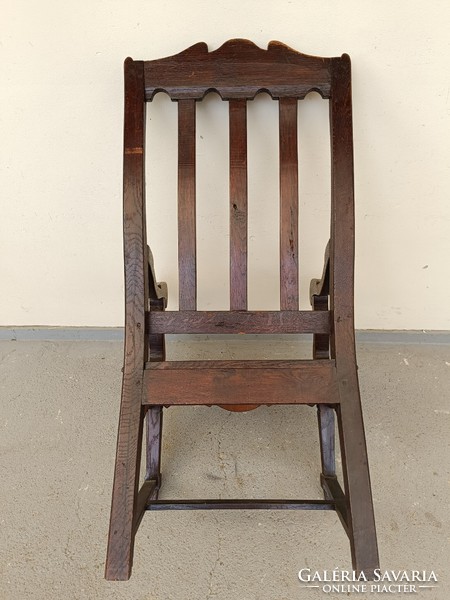 Antique ethnographic folk peasant carved furniture wooden armchair throne chair 826 8811