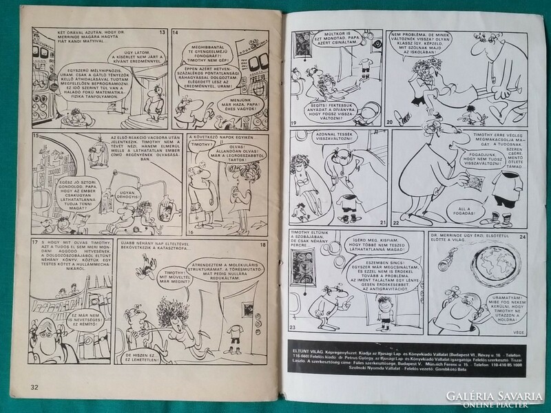 Vanished world/timothy and the robot - comic book > entertainment literature > science fiction >