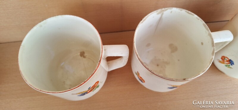 Old poppy pattern granite mug set