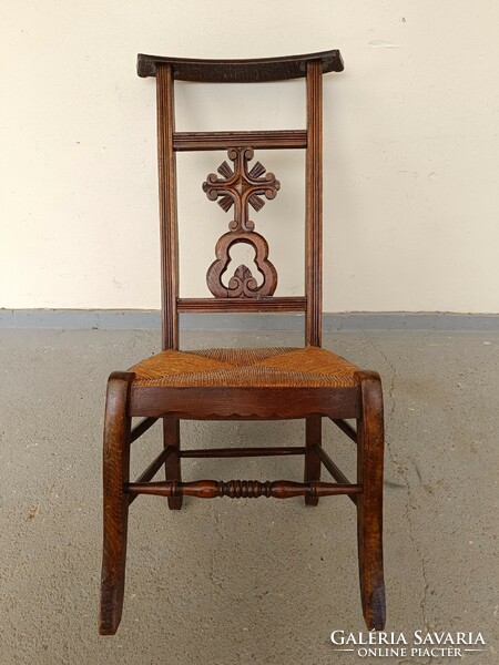 Antik térdeplő fonatos imaszék ima szék faragott keresztény vadász vadászat szent Hubertusz 822 8810