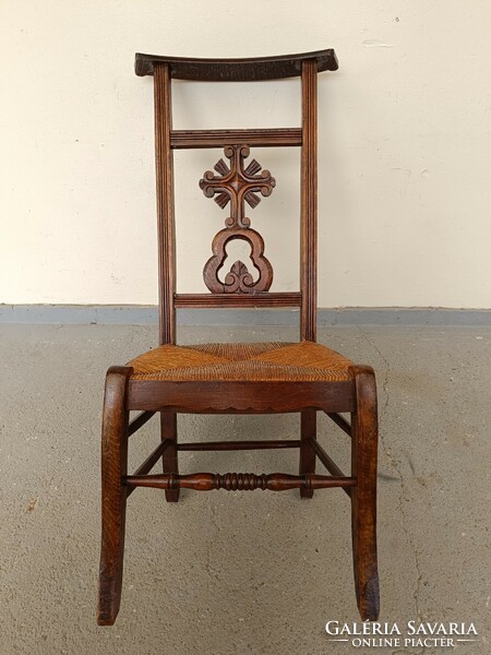 Antique kneeling wicker prayer chair prayer chair carved Christian hunter hunting St. Hubertus 822 8810