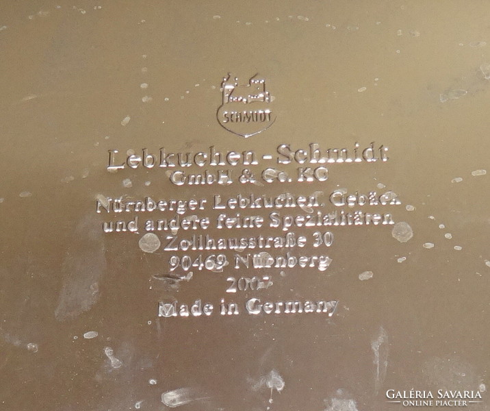 Fém tároló doboz Lebkuchen Schmidt Nünberger.