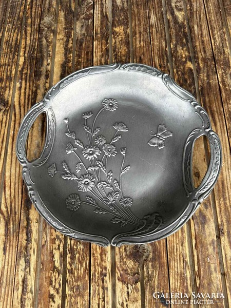 Art Nouveau pewter bowl, marked
