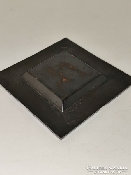Retro brutalist bronze ashtray.