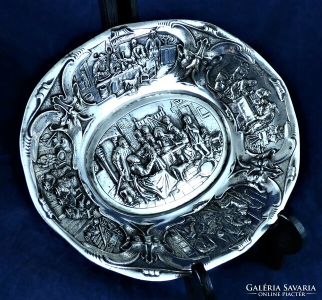 Sumptuous, antique silver tray, Holland, ca. 1880!!!