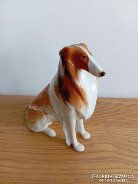 Retro orosz porcelàn figura, Kutya, skót juhász.