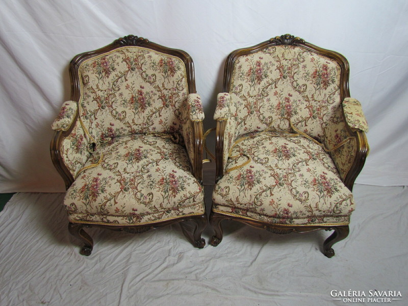 2 antique neo-baroque armchairs