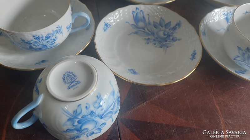 Herend blue tulip pattern tea cup with bottom 12 pcs