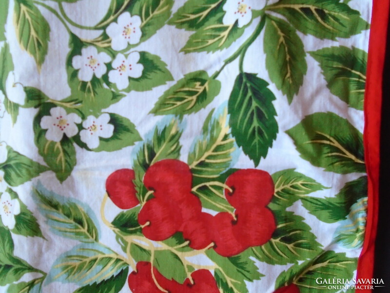 New cherry cotton apron.