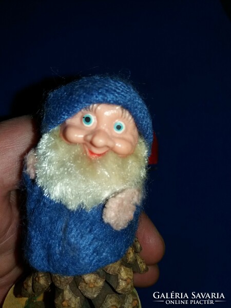 Old pine tree Christmas tree decoration figurines dwarf and Santa Claus 2 in one, nice condition according to the pictures