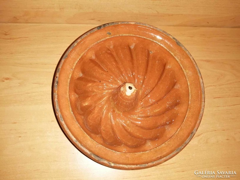 Antique ceramic kuglóf baking dish - dia. 20.5 Cm (7/p)