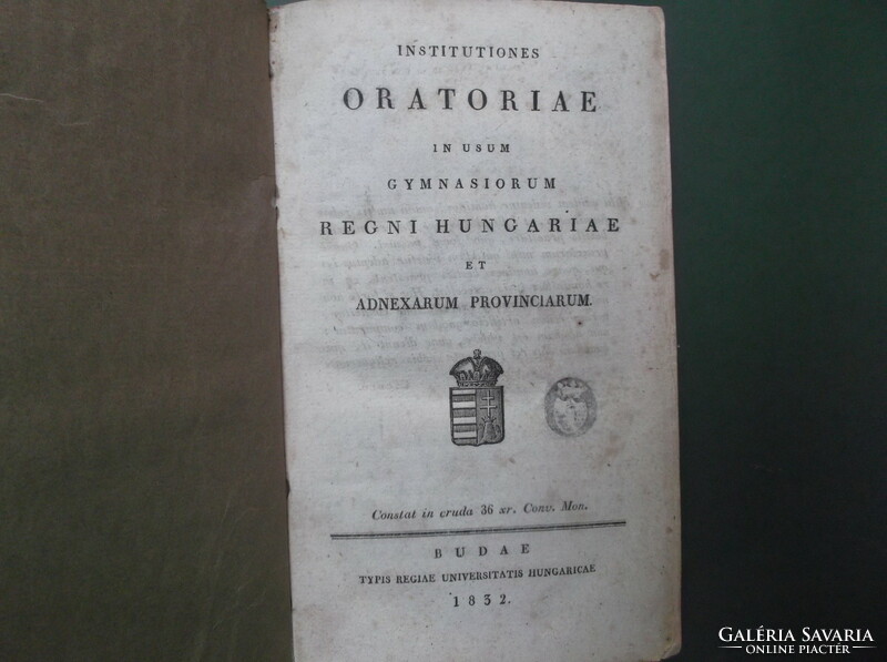 KÖNYV JOSEPHUS GRIGELY INSTITUTIONES ORATORIAE IN USUM GYMNASIORUM