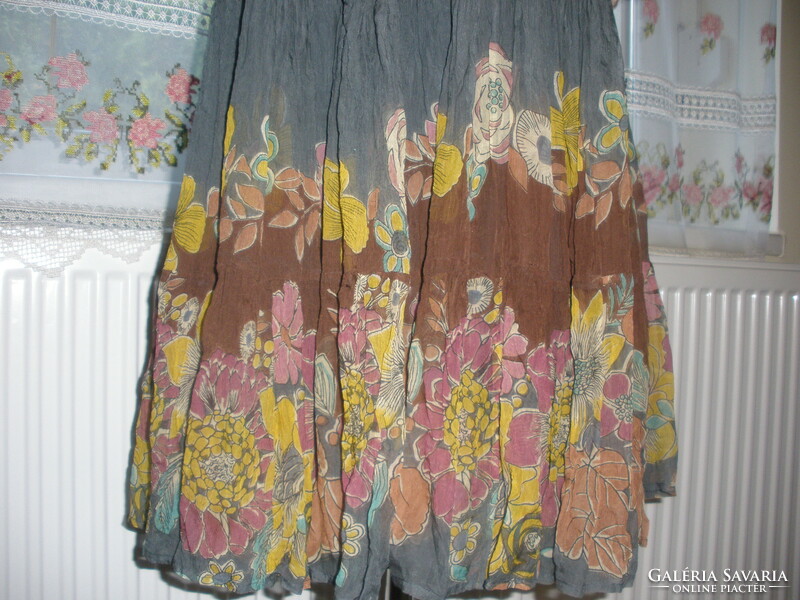 Antique batik brand, oil blue caterpillar silk dress