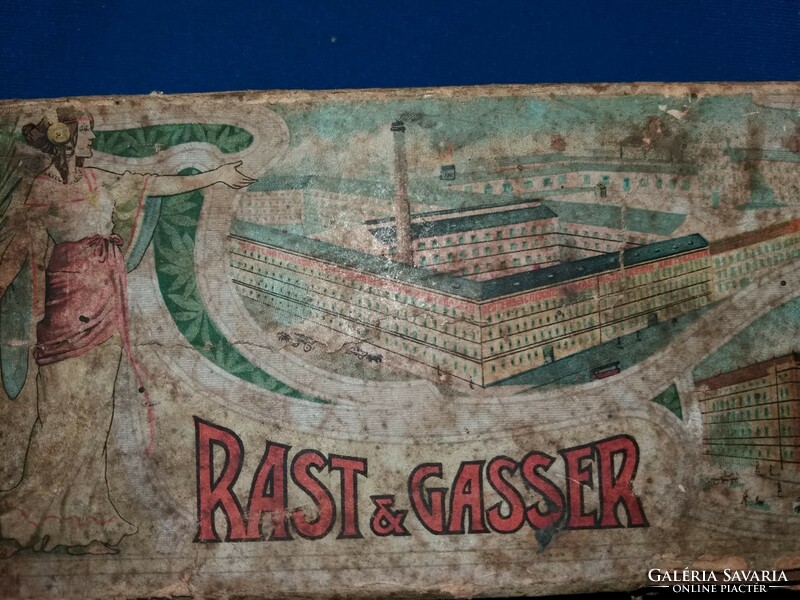 Antique rast & gasser sewing machine instrument and parts cardboard box, condition according to the pictures
