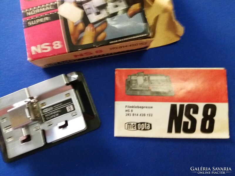 Old meopta ns 8 ndk - ddr metal slide cutting machine with box, factory condition according to the pictures