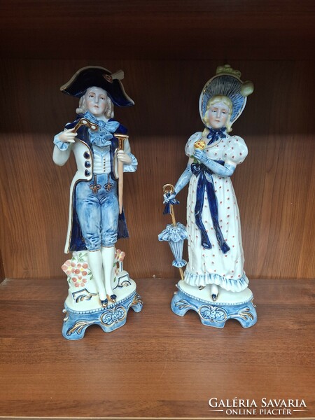 Gdr porcelain baroque male and female figure