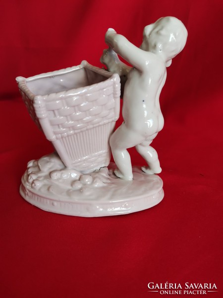 Rabbit catching boy! 1900 - 1920s Porcelain.