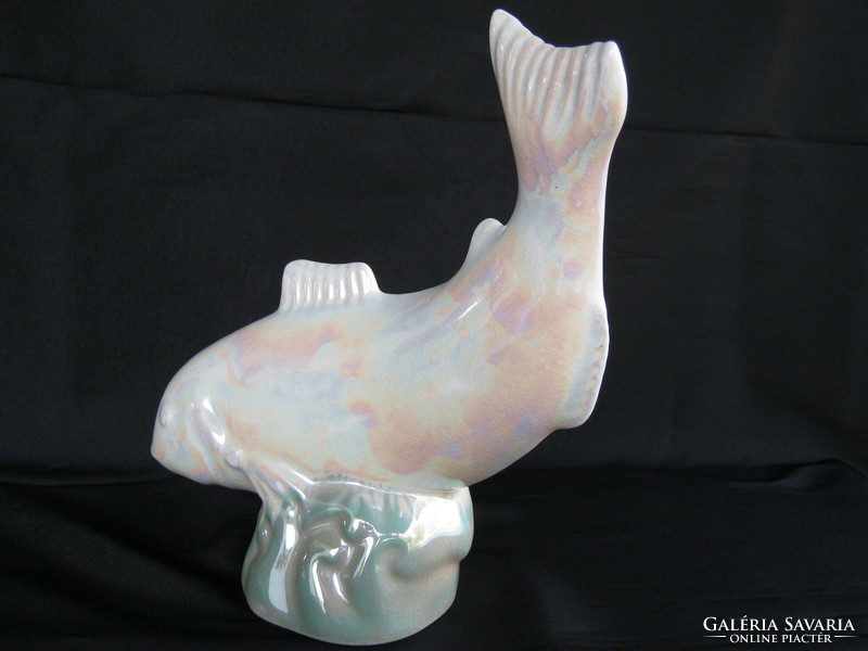 Luster glazed porcelain fish 21 cm