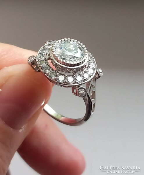 3.54 Ct vvs1 h Valodi white moissanite diamond 925 sterling silver ring