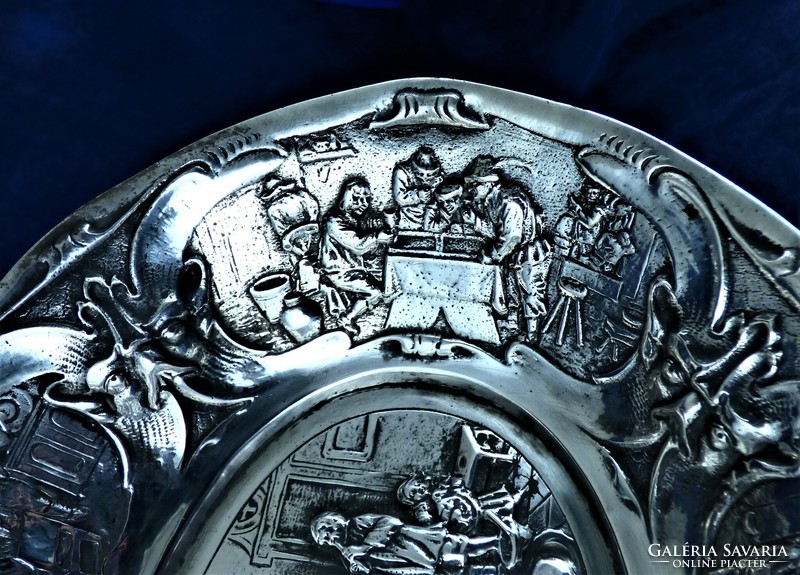 Sumptuous, antique silver tray, Holland, ca. 1880!!!